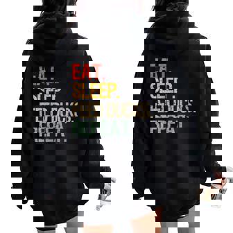 Eat Sleep Feed Ducks Repeat Duck Breeders Vintage Women Oversized Hoodie Back Print - Monsterry