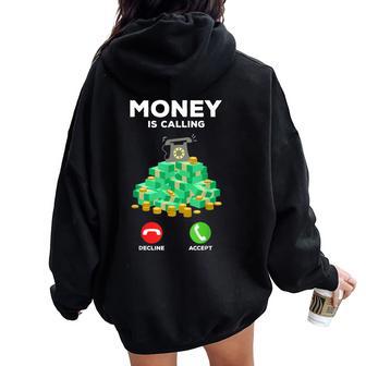 El Dinero Está Llamando Women Oversized Hoodie Back Print - Regaloses