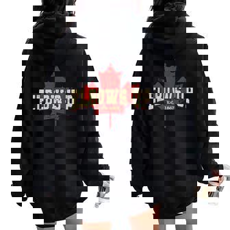 Elbows Up Canada Strong And Free Proud Canadian Women Women Oversized Hoodie Back Print | Seseable CA