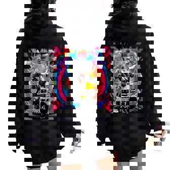 Elephant Punk Rock Batteur Sweat à capuche oversize pour femme avec imprimé dans le dos - Cadeauxyz