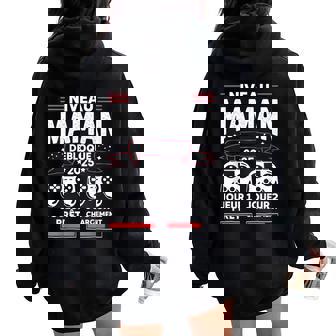 Enceinte 2025 Future Maman Geek Niveau Maman Débloqué 2025 Sweat à capuche oversize pour femme avec imprimé dans le dos - Cadeauxyz