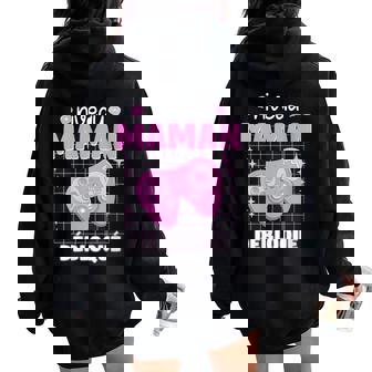 Enceinte Maman Niveau Maman Débloqué Geek En Cours 2025 Sweat à capuche oversize pour femme avec imprimé dans le dos - Cadeauxyz