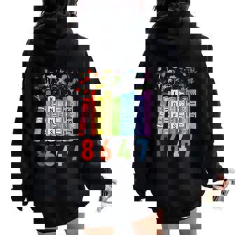 Equal Rights Book Flower Anti Trump Feminist Rights Women Oversized Hoodie Back Print - Thegiftio UK
