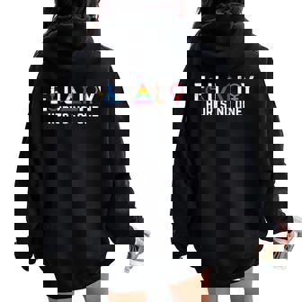 Equality Hurts No One Rainbow Gay Pride Flag LGBTQ Men Women Women Oversized Hoodie Back Print - Monsterry