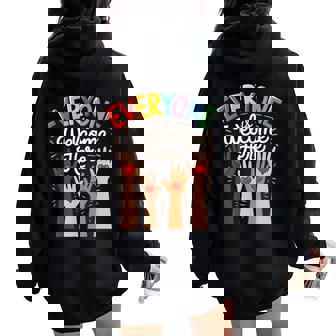 Everyone Is Welcome Here Idaho Teacher Women Oversized Hoodie Back Print | Mazezy