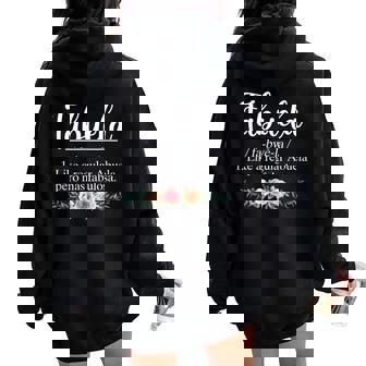 Fabuela Definition Abuela Spanish Grandma Mother’S Day Women Oversized Hoodie Back Print - Thegiftio UK