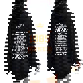 Fabulosa Reina De 40 Cumpleaños Hecho En 1985 Español Cuello Women Oversized Hoodie Back Print - Regaloses