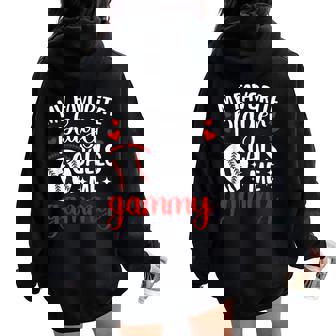 My Favorite Baseball Player Gammy Baseball Gammy Grandma Women Oversized Hoodie Back Print - Seseable