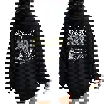 My Favorite Coastie Calls Me Girlfriend Proud Coast Guard Women Oversized Hoodie Back Print - Monsterry