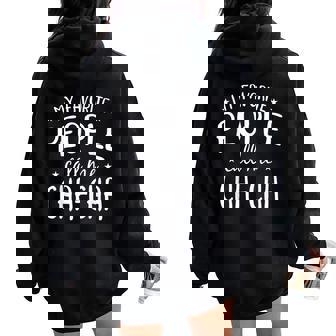 My Favorite People Call Me Cha-Cha Grandma Bday Women Oversized Hoodie Back Print - Thegiftio