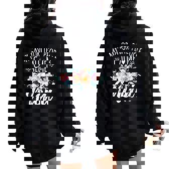 My Favorite People Call Me Noni Floral Birthday Noni Small Black Women Oversized Hoodie Back Print - Seseable