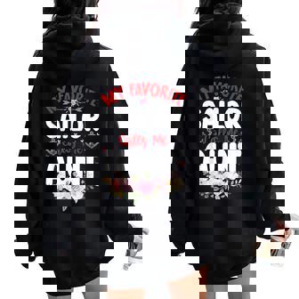 My Favorite Sailor Calls Me Aunt Family Auntie Women Oversized Hoodie Back Print | Seseable CA