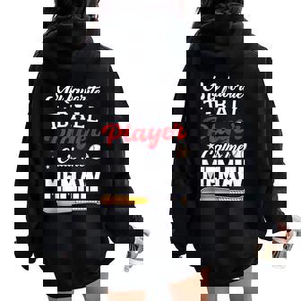 My Favorite T-Ball Player Calls Me Memaw Mother's Day Women Oversized Hoodie Back Print - Thegiftio