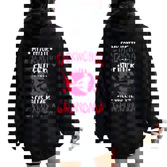 My Favorite Taekwondo Fighter Grandma Taekwondo Grandma Women Oversized Hoodie Back Print - Thegiftio