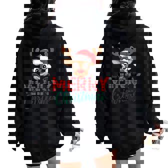 Feliz Navidad Reno Navidad Familia Hombres Es Navidad Women Oversized Hoodie Back Print - Regaloses