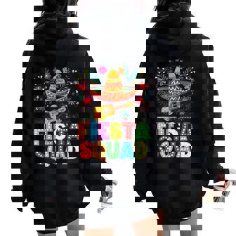 Fiesta Squad Cinco De Mayo Let's Fiesta Mexican Women Women Oversized Hoodie Back Print | Mazezy