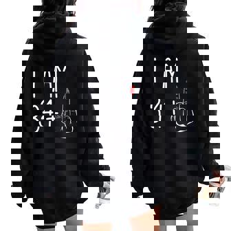 Fille Drôle Pour 35E Anniversaire Sweat à capuche oversize pour femme avec imprimé dans le dos - Cadeauxyz