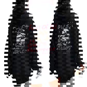 First Of All I'm God's Masterpiece Raccoon Christian Bible Women Oversized Hoodie Back Print - Seseable