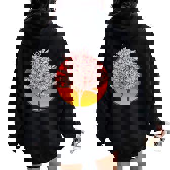Fleurs De Cerisier Japonaises Des Années 80 Sweat à capuche oversize pour femme avec imprimé dans le dos - Cadeauxyz