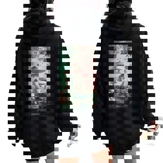 Floral Cottagecore Bosque Soñadores Naturaleza De Ensueño Women Oversized Hoodie Back Print - Regaloses