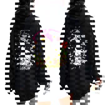 Floral Grammy Goose Mom Mother's Day Silly Goose Family Women Oversized Hoodie Back Print | Seseable CA