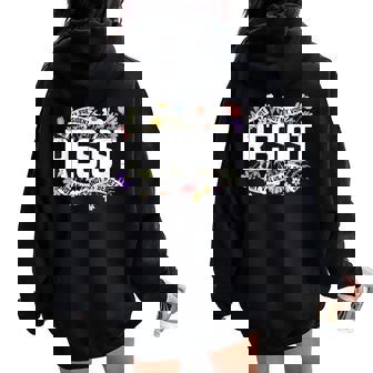 Floral Resist Not My President Anti-Trump Women Oversized Hoodie Back Print | Mazezy