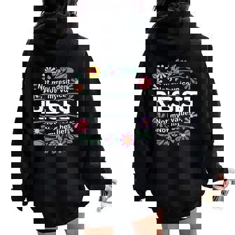 Floral Resist Not My President Anti-Trump Women Oversized Hoodie Back Print | Mazezy