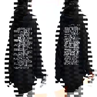 Fourth 4Th Grade Typography Back To School Women Oversized Hoodie Back Print - Thegiftio UK