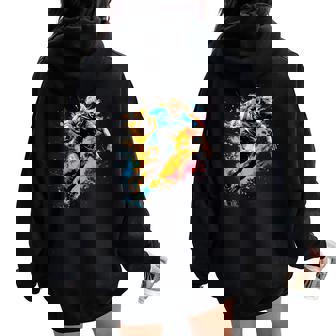 Fresco Jugador De Rugby Chicas Gráfico Rugby Women Oversized Hoodie Back Print - Regaloses