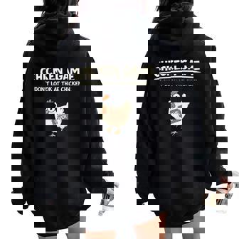 Chicken Game Ltd Divertido Diseño De Pollo Con Texto En Inglés Don't Look Niños Negro Manga De Doble Puntada Women Oversized Hoodie Back Print - Regaloses