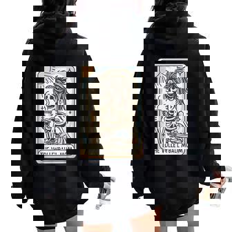 Halloween Volleyball Mama Volleyball Mom Skeleton Women Oversized Hoodie Back Print | Mazezy