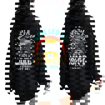 Leveled Up To Mom Of 2 Mother's Day Retro Vintage Women Oversized Hoodie Back Print | Mazezy