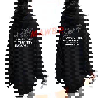 Mom's Against White Baseball Pants Cute Mother's Day Women Oversized Hoodie Back Print - Thegiftio UK