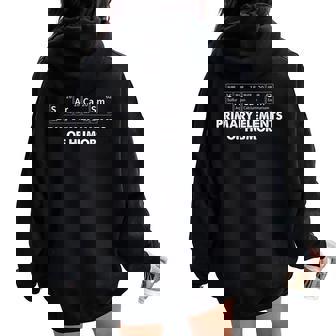 Periodic Table Sarcasm Elements Of Humor Sarcastic Sweat à capuche oversize pour femme avec imprimé dans le dos - Cadeauxyz
