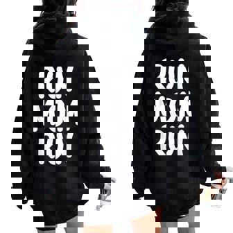 Run Mom Marathon 5K Family Race Day Women Oversized Hoodie Back Print | Seseable CA