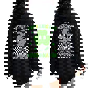 Shenanigans Squad Teacher Retro St Patrick's Day Women Oversized Hoodie Back Print | Seseable CA