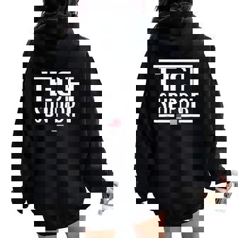 Tech Support For American Flag Women Oversized Hoodie Back Print - Seseable