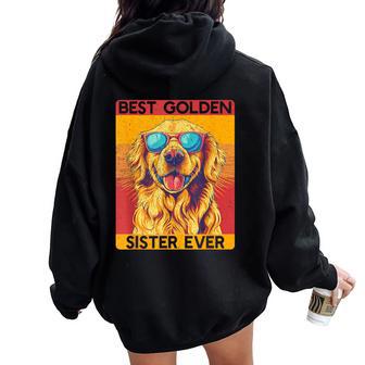 Gafas De Sol Retro Golden Retriever Dog Best Golden Sister Women Oversized Hoodie Back Print - Regaloses