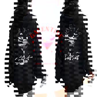 Galentine Girls Club Ladies Celebrating Ladies Pink Cocktail Women Oversized Hoodie Back Print | Mazezy