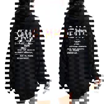 Gemma Definition Gemma Grandma Gemma Grandmother Women Oversized Hoodie Back Print | Mazezy