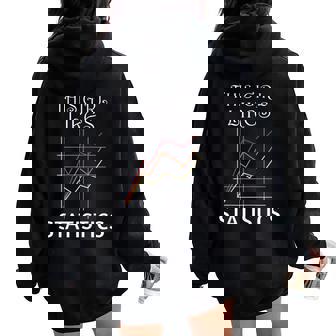Girl Likes Statistics Saying Analista De Datos Women Oversized Hoodie Back Print - Regaloses
