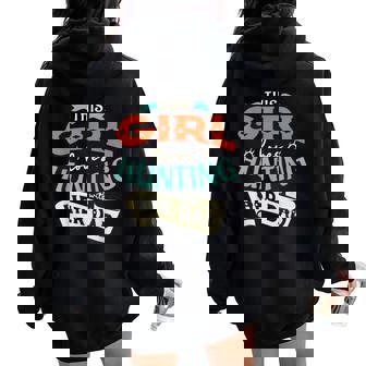 This Girl Loves Huntin With Her Dad Hunting Hunting Girl Women Oversized Hoodie Back Print - Seseable