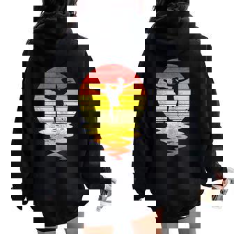 Girl Silhouette Ballet Dance Sunset Retro Ballerina Women Oversized Hoodie Back Print - Regaloses