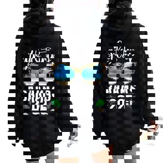 Girls Trip Bahamas 2025 Leopard Sunglasses Summer Vacation Women Oversized Hoodie Back Print - Monsterry