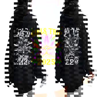 Girls Trip New Orleans 2025 Mardi Gras Mask Friends Vacation Women Oversized Hoodie Back Print - Seseable