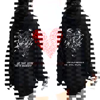 Go Red For Heart Disease Awareness Month Leopard Women Oversized Hoodie Back Print - Seseable