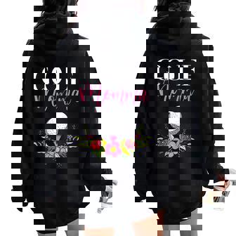Golf Momma Golfer Mother Women Oversized Hoodie Back Print - Seseable