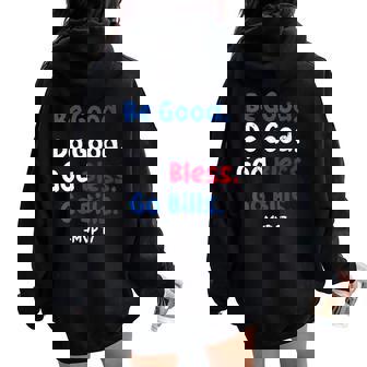Be Good Do Good God Bless Go Bills Women Oversized Hoodie Back Print | Mazezy
