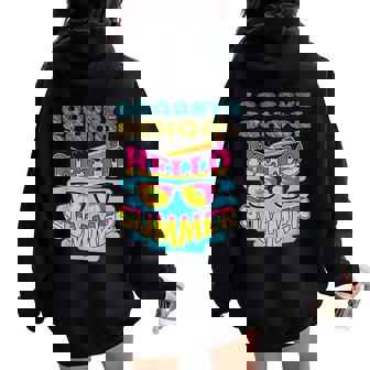 Goodbye School Hello Summer Kids Women Men Women Oversized Hoodie Back Print - Monsterry