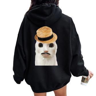 Goofy Ahh Cat Meme Dank Cursed Weirdcore Cringey Banana Cat Women Oversized Hoodie Back Print - Regaloses